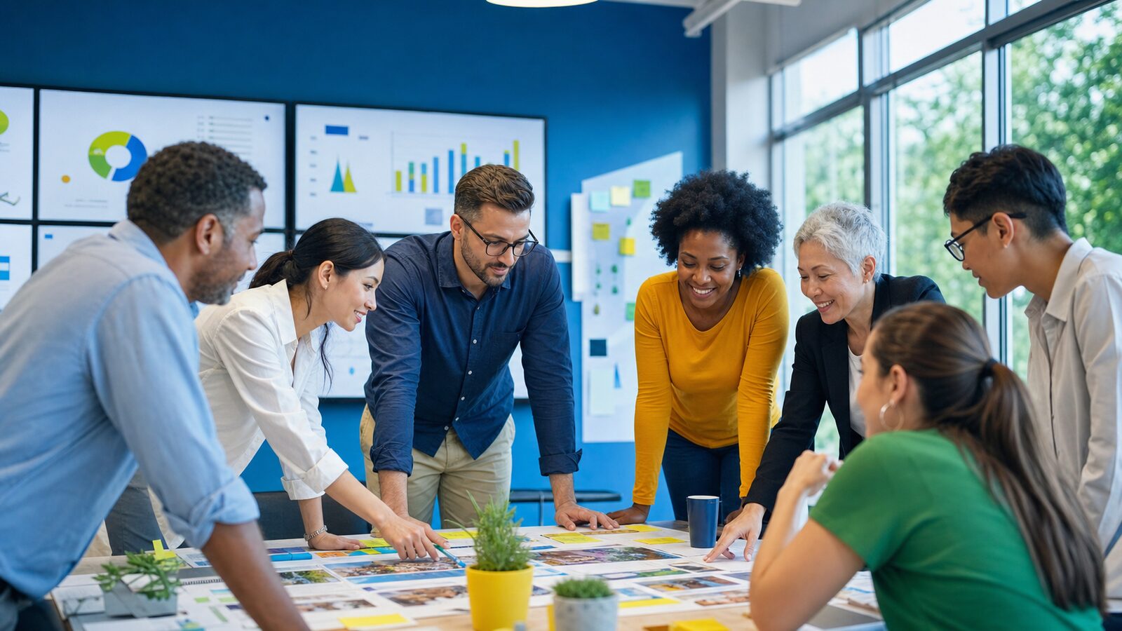 Profissionais planejando um programa de impacto social